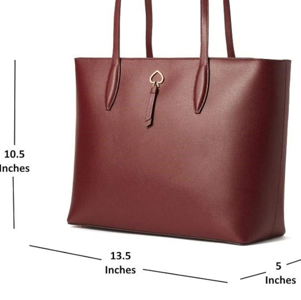 Kate Spade New York Adel Large Leather Tote Bag in Cherrywood